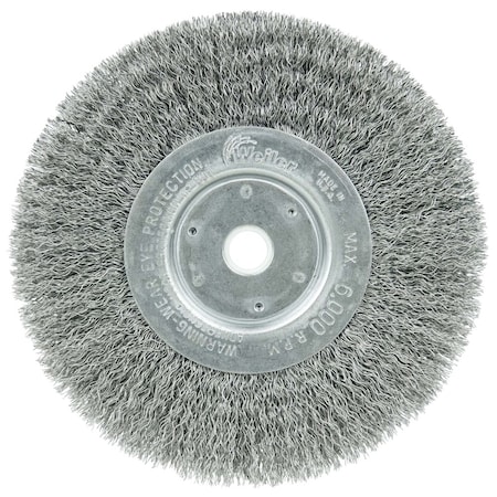 Weiler 6" Narrow Face Wheel, .0118" Steel Fill, 5/8"-1/2" Arbor Hole 1065